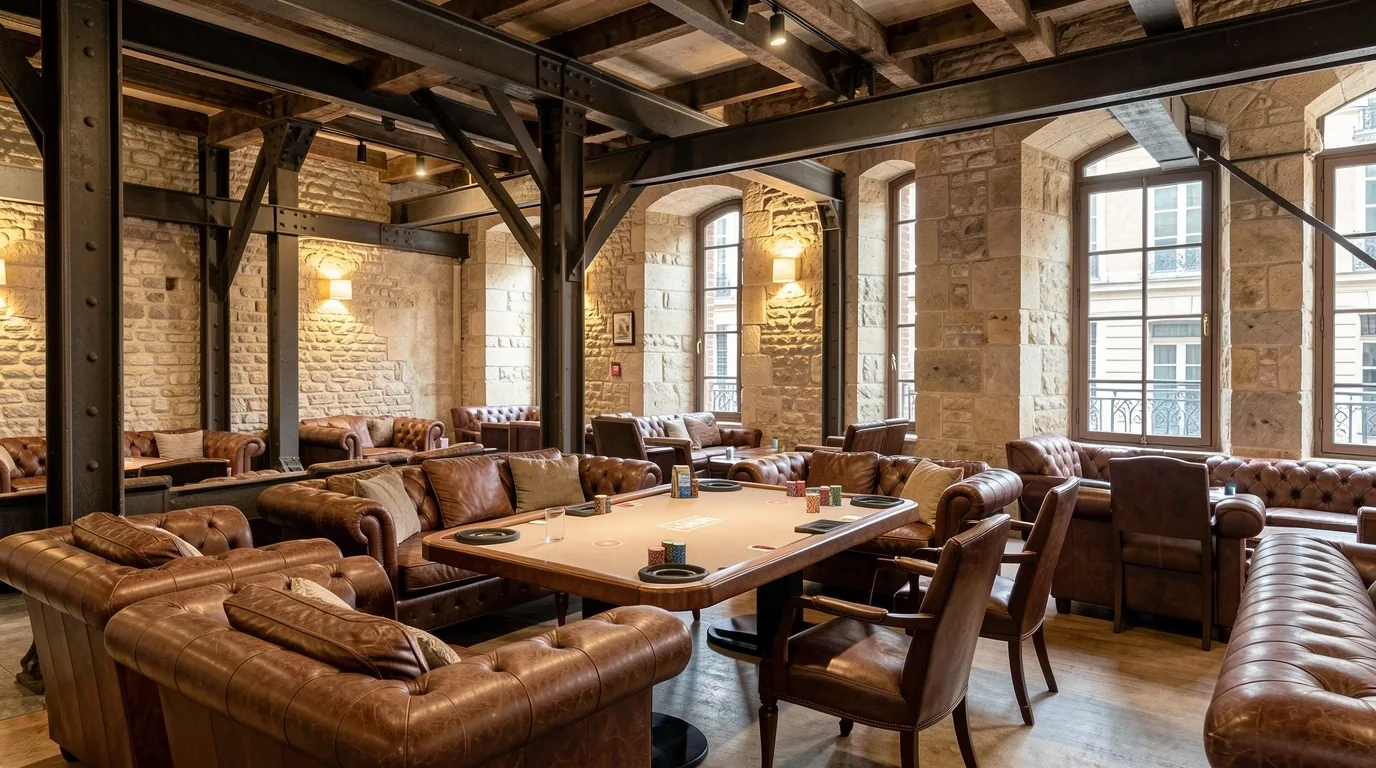 Intérieur architectural du club HallSteer aux Chartrons à Bordeaux
