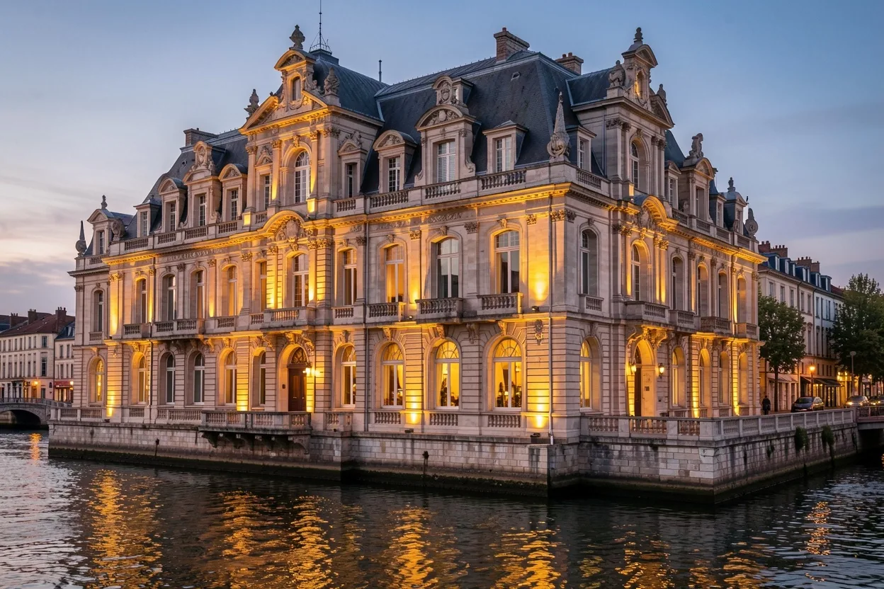 Façade en pierre de taille de HallSteer au 88 Quai des Chartrons