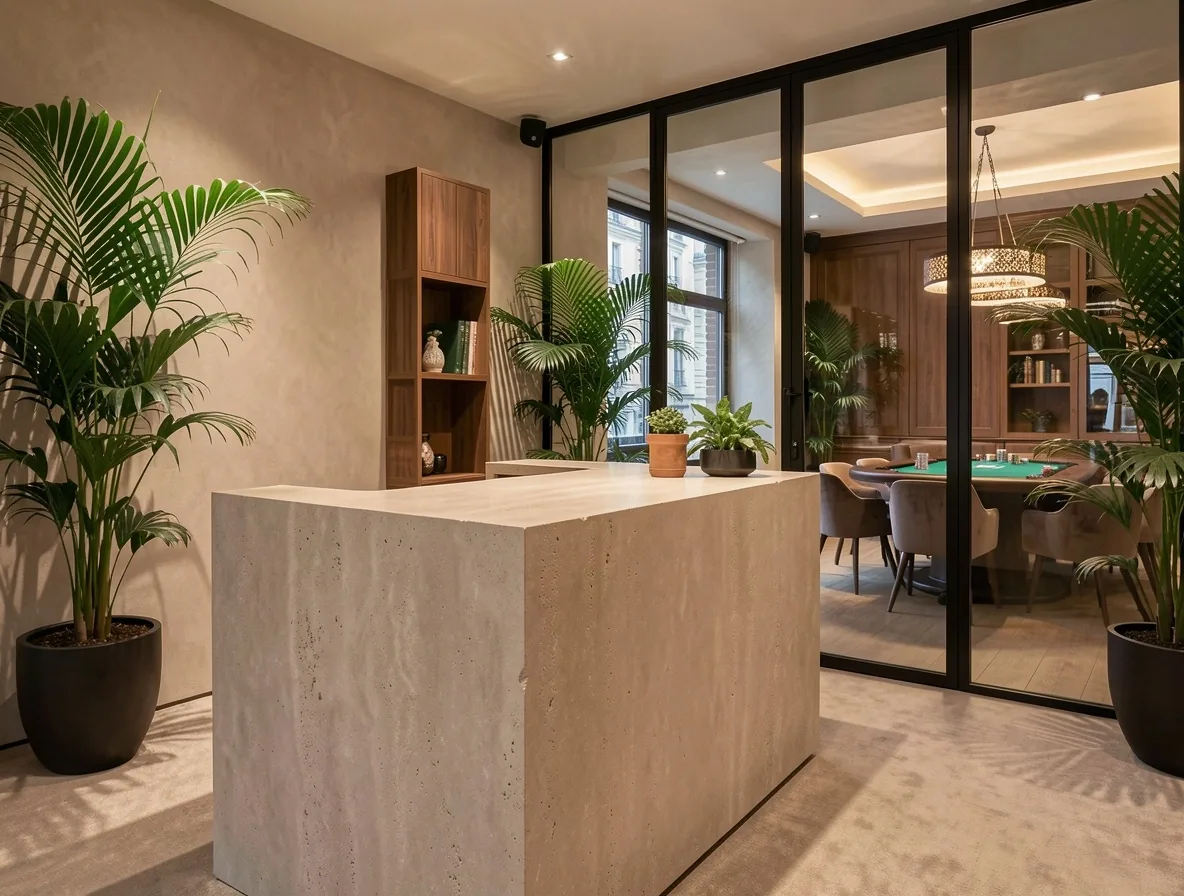 Intérieur raffiné de l'espace de coworking et salon de poker HallSteer